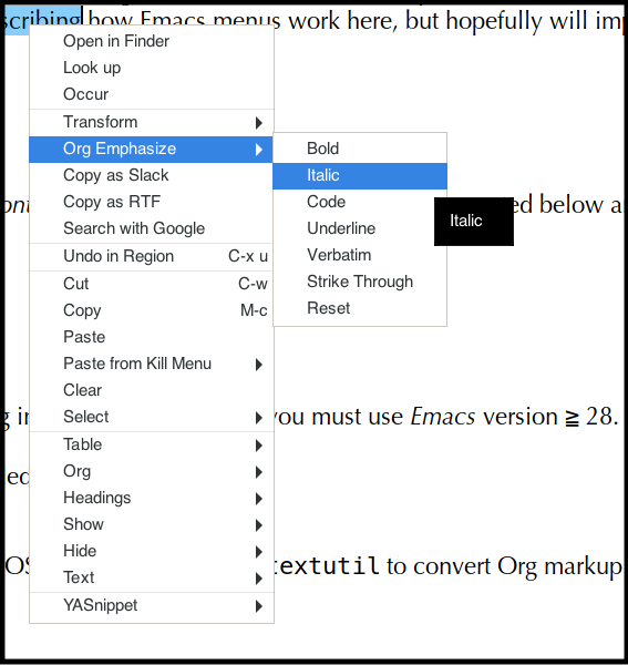 Emphasize-Menu